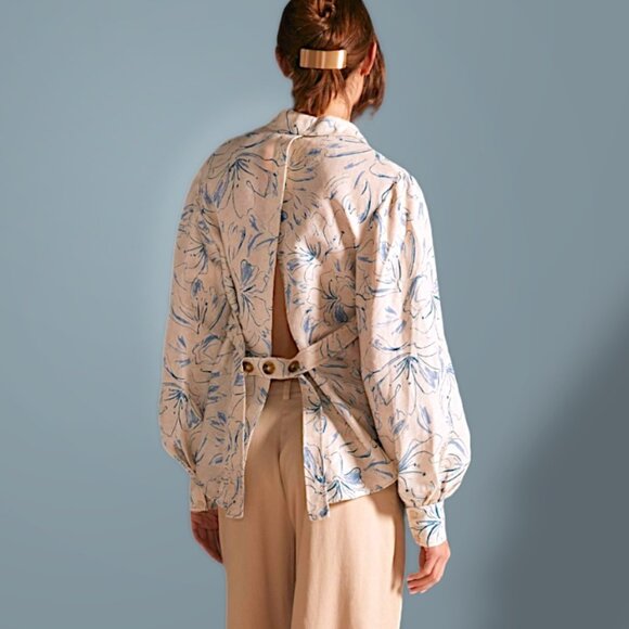 Anthropologie Tops - Anthropologie Significant Other NWT Acadia floral linen balloon sleeve shirt 2